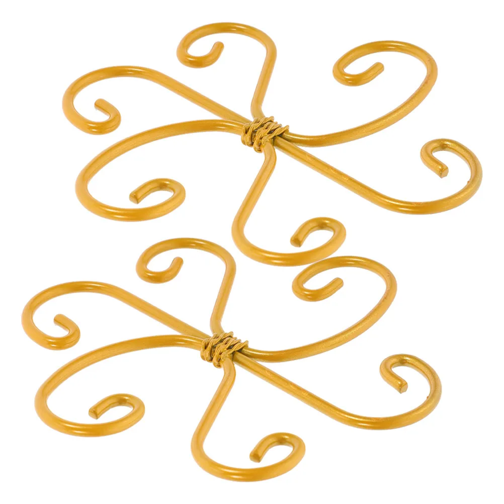 

2 Pcs Plant Support Frame Flower Stem Organizer Gathering Rack Hook Green Plants Climbing Houseplant Supports