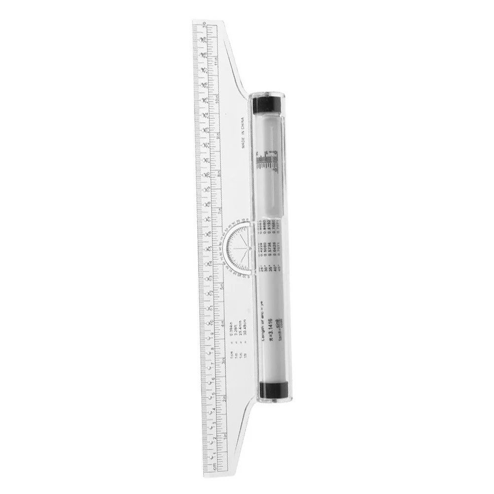 

Multi-Purpose Drawing Ruler Plastic Measuring Tool for Engineers Versatile Protractor Compass Parallel Line Drawing Design