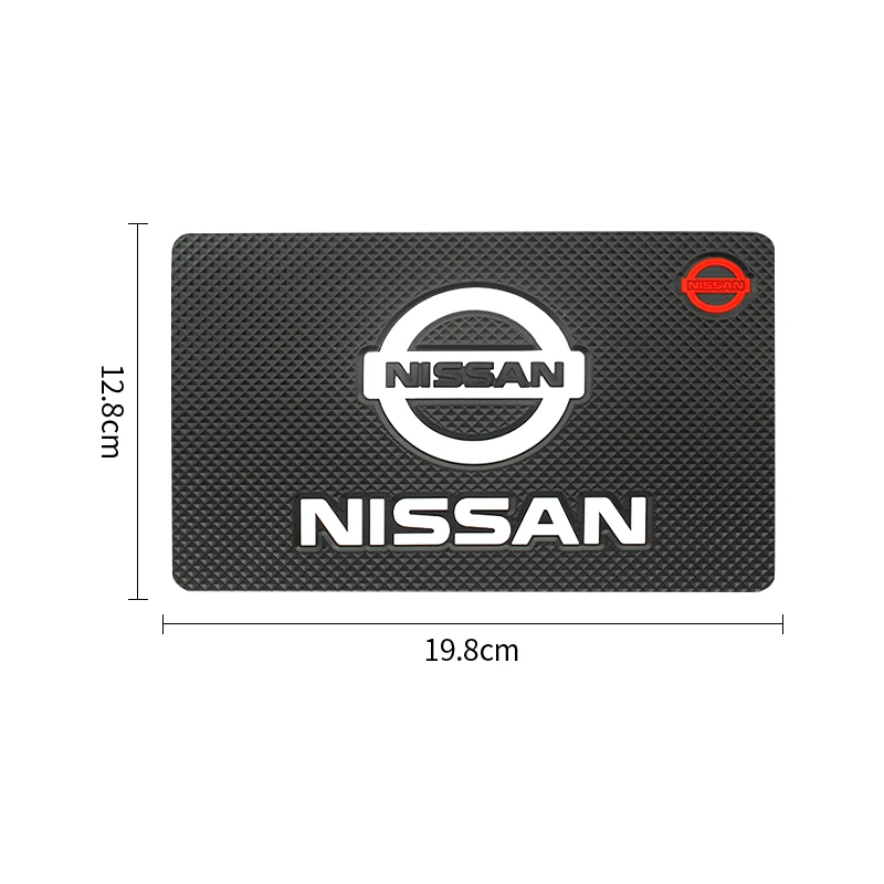 Car Silicone Non-Slip Mat Interior Console Emblem Badge Anti-Slip Pad For Nissan X-trail Note Qashqai Juke Patrol Navara Sentra