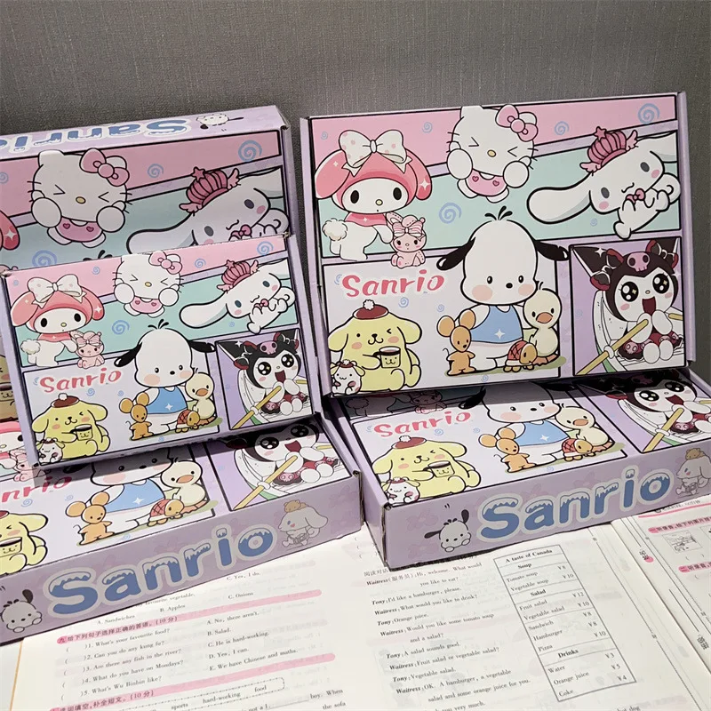 5Pcs Kawaii Sanrio Storage Box Hello Kittys Accessories Cute Anime Airplane Box Thickened Boxes Student Gift Box Toys for Girls