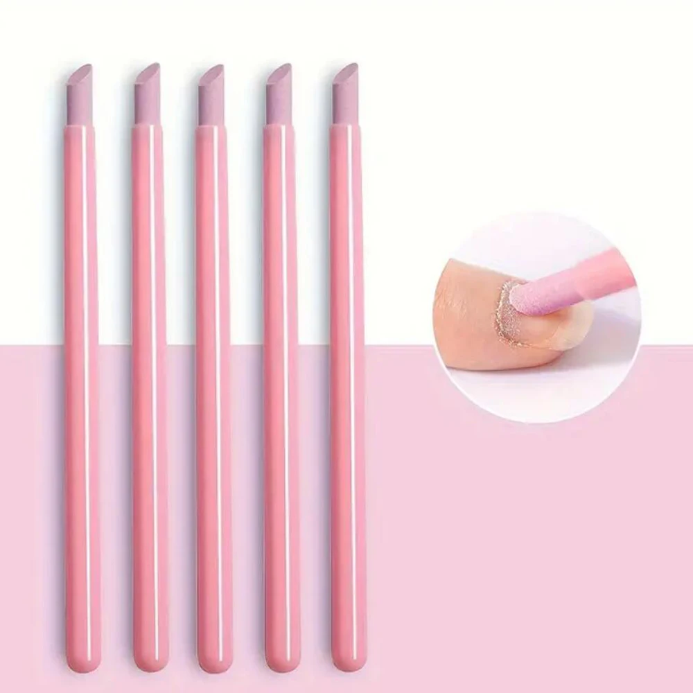 Conjunto de canetas de polimento de quartzo para manicure, 5 peças 130mm removedor de pele morta e cutícula caneta de quartzo lixamento fino pedra de quartzo empurrador de cutícula de unha