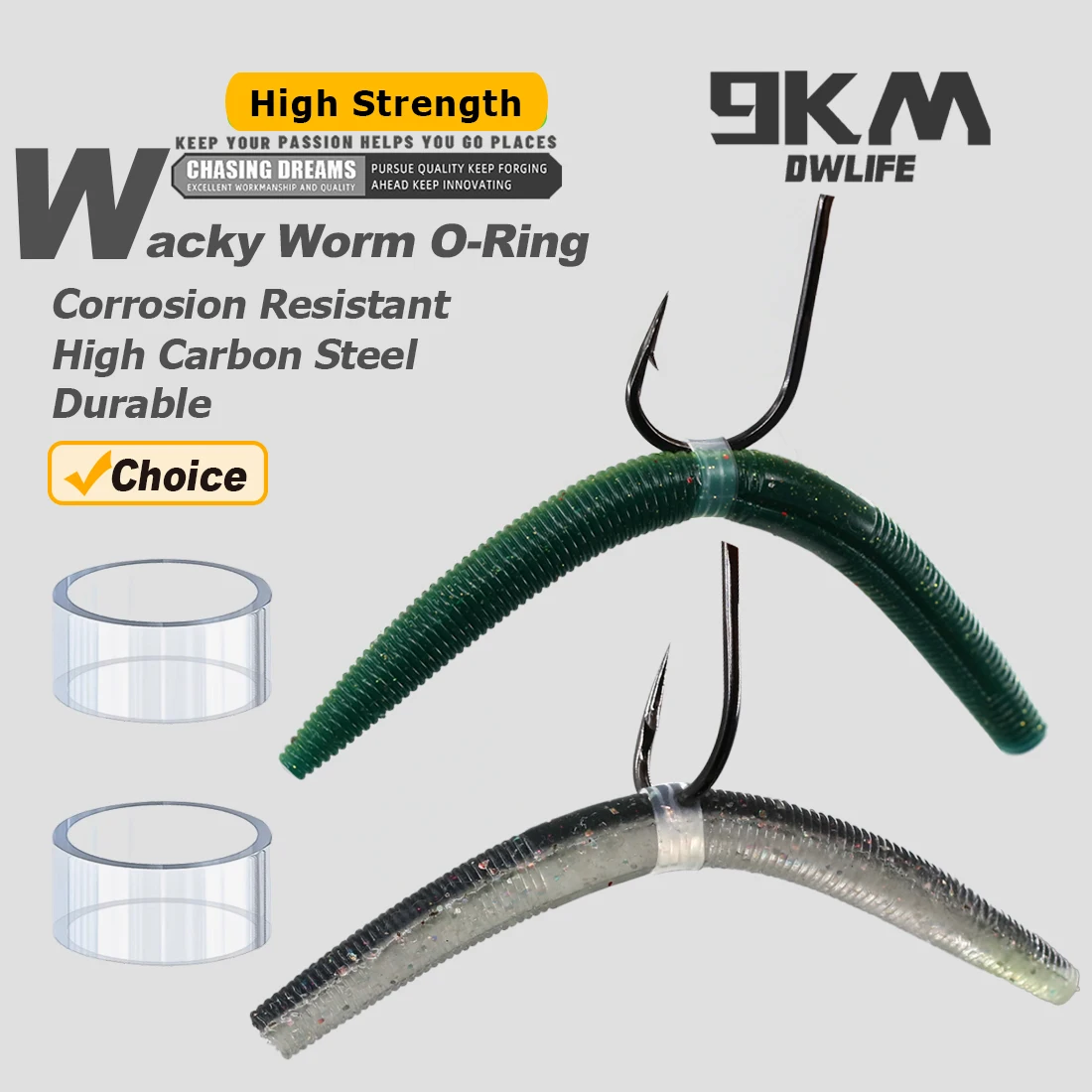 9KM 200~210Pcs Wacky Worm O'rings For Wacky Rigging Senkos Soft Plastic Worms S…