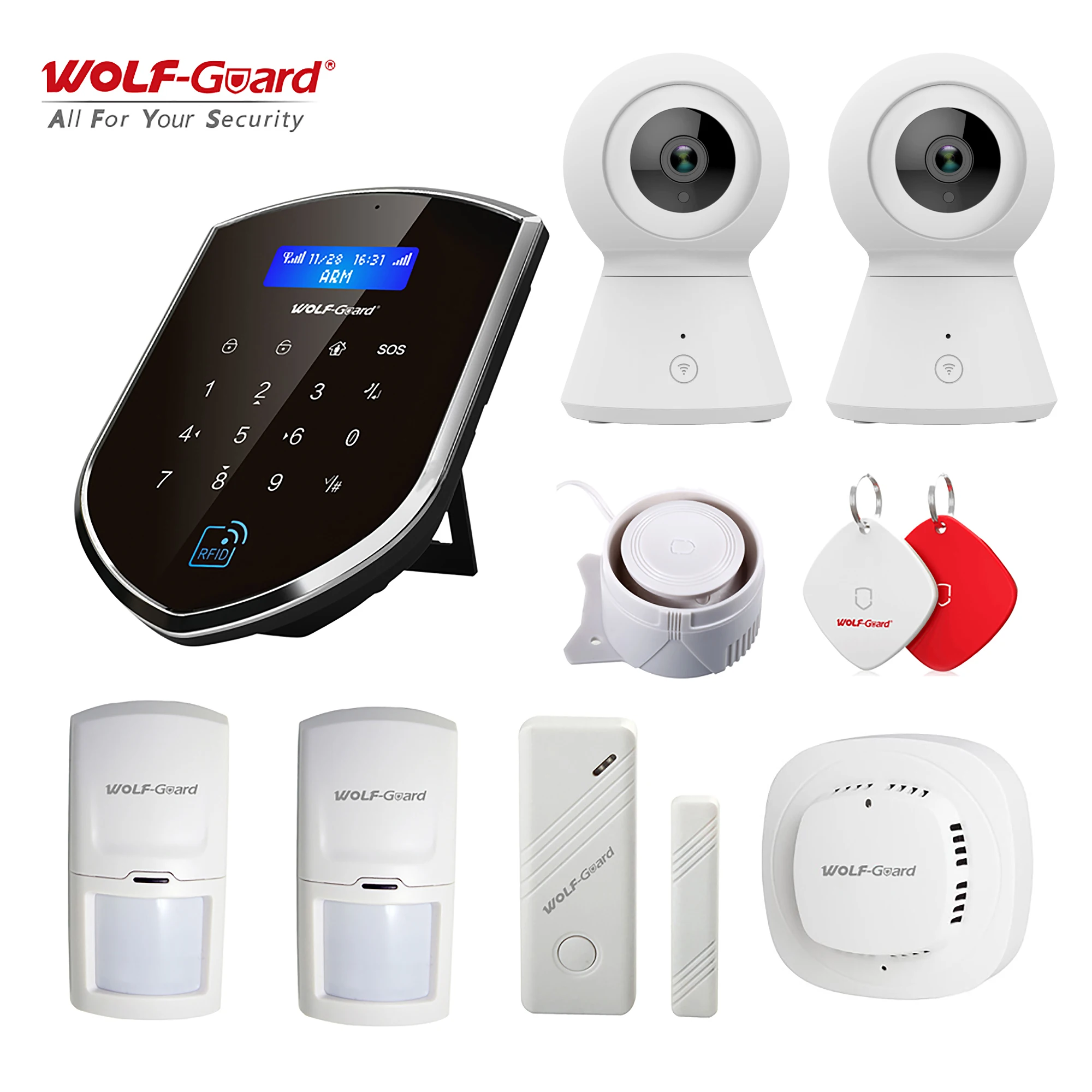 Wolf-Guard 4G/2.4G WiFi Wireless Home Alarm Security with Camera