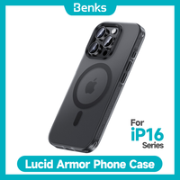 Benks MagClap™ Lucid Armor Case For iPhone 16 Pro Max Anti-Fingerprint Full Coverage Case Metal Buttons MagSafe Compatible