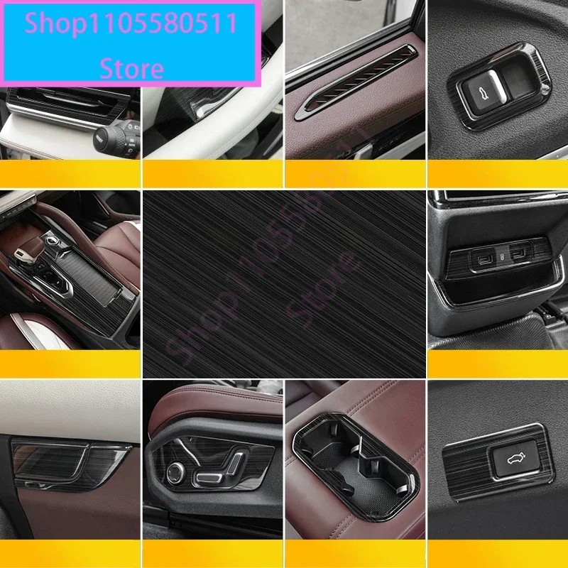For Geely Monjaro KX11 2022-2024 Grand Koleos 2025 Car Drawing Black Stainless Steel Mouldings Gear Panel Cover Trim Accessories