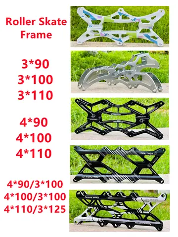Roller Skate Frames Speed Skating Skates Rack 3*90/100/110/125mm 4*100/110mm 3 / 4 Wheels Accessories Skate Base Frame Bracket