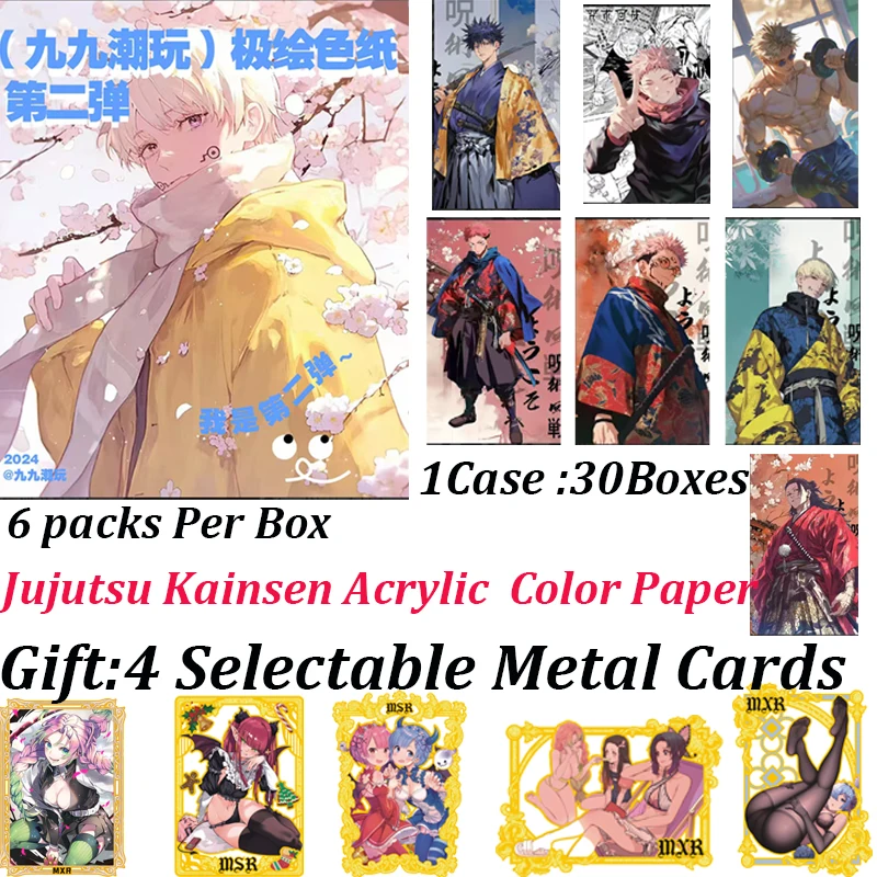 New Jujutsu Kaisen Colored Paper Cards 99 Tide Play Wave 2 Anime Satoru Gojo Character Game Cards Doujin Toys And Hobbies Gift