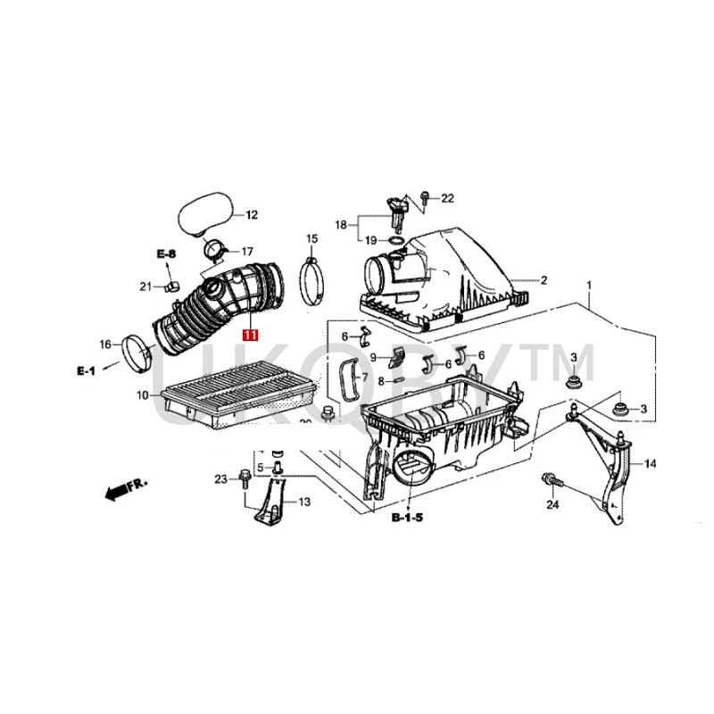 17228R28H00 Suitable for Ho nd a Elysion Air filter outlet pipe and air filter flow pipe