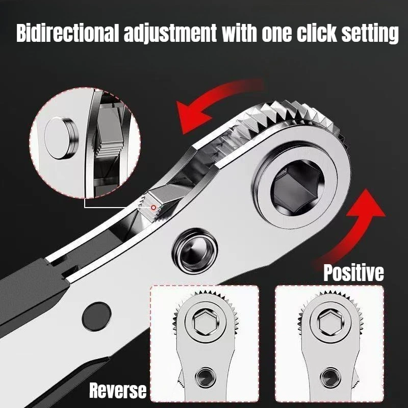 1/4 Bi Directional Mini Ratchet Screwdriver Set Multi Functional Home DIY Manual Tool, Suitable for Small Space Use