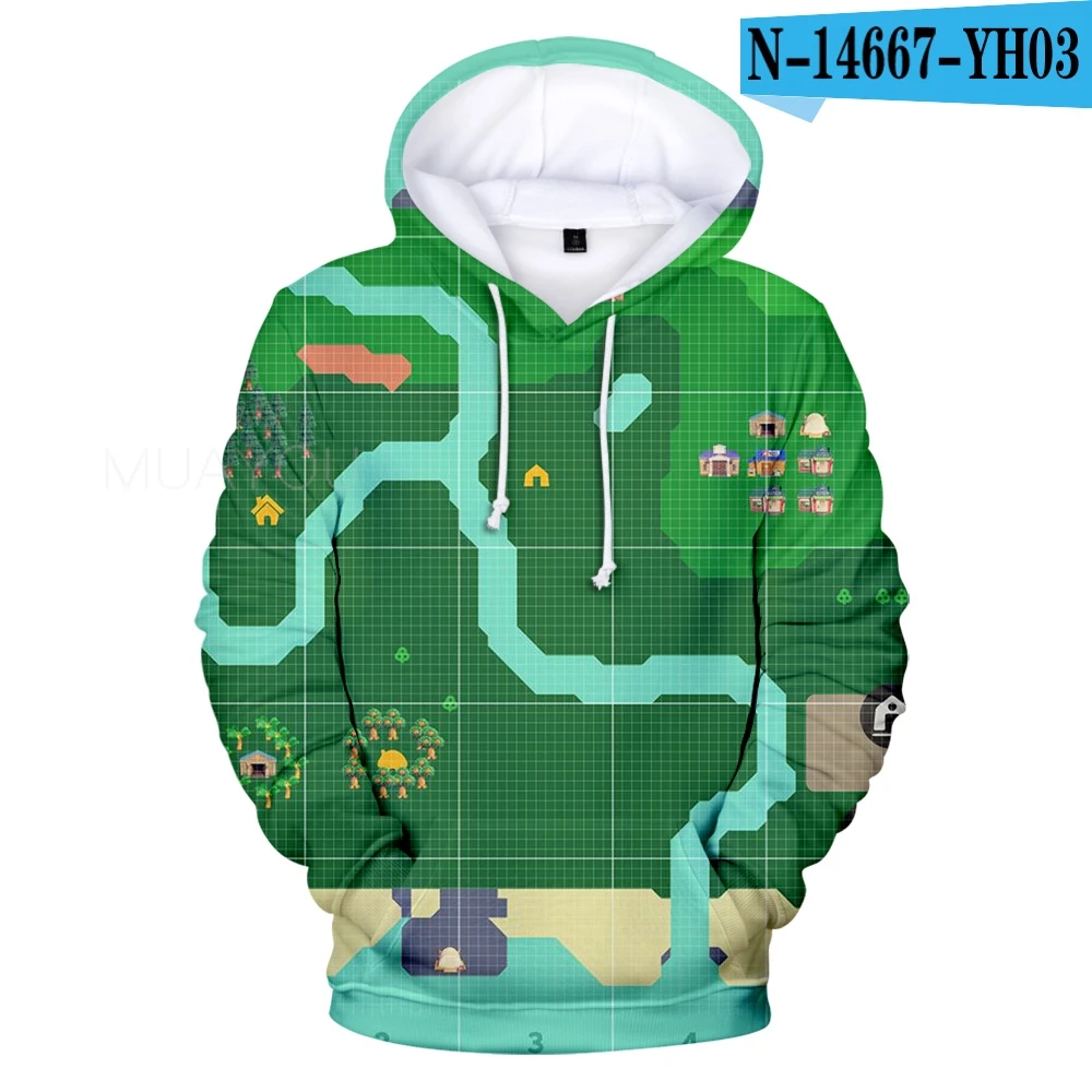 후드 티 남성 Animal Crossing 3D 스웨터 여성 풀오버 만화 게임 하라주쿠 웃긴 학생 후드 봄/가을상의