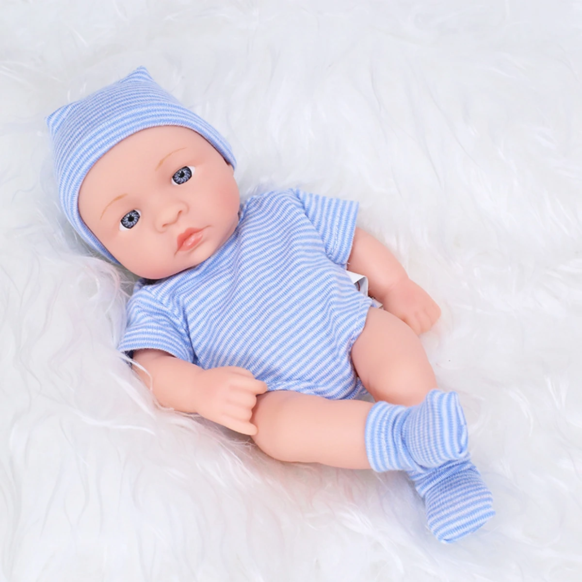Neue Reborn-Puppe aus Vinyl, 20 cm, Mini-Reborn-Puppe, weich und mit Vollvinylkörper, süße Puppe für Erwachsene, Geburtstagsgeschenk – Detail 16