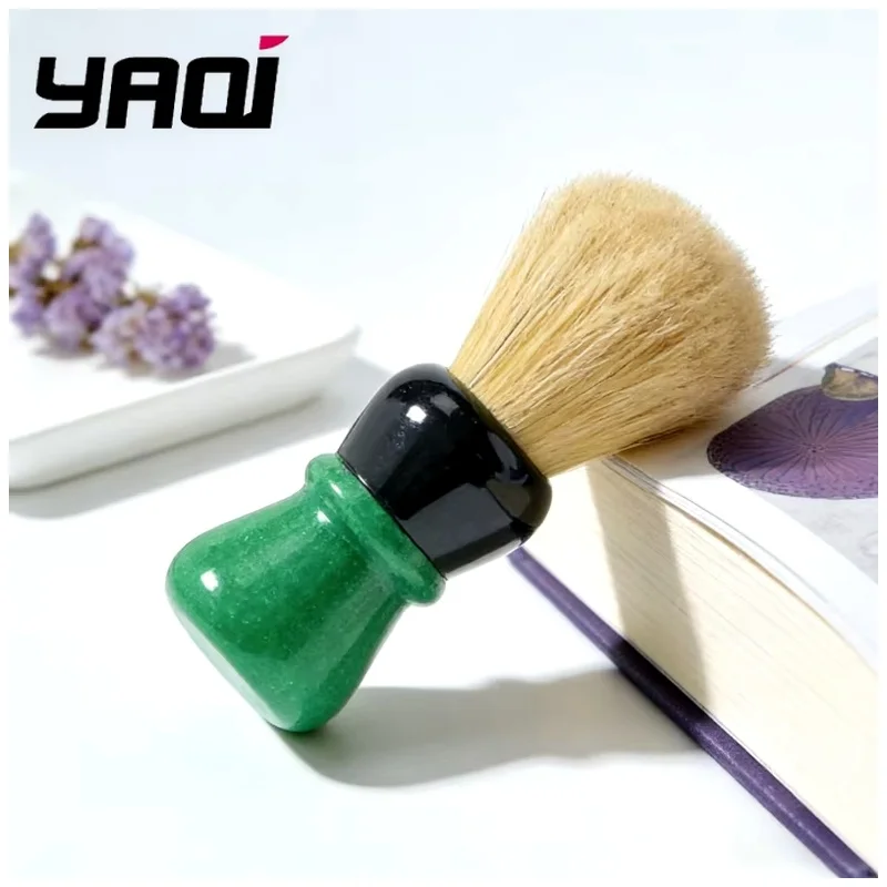 YAQI Green Viper 24MM Boar Bristle Handle Shaving Brush for man wet shaving Wet Shave Tools Men Shaving Products