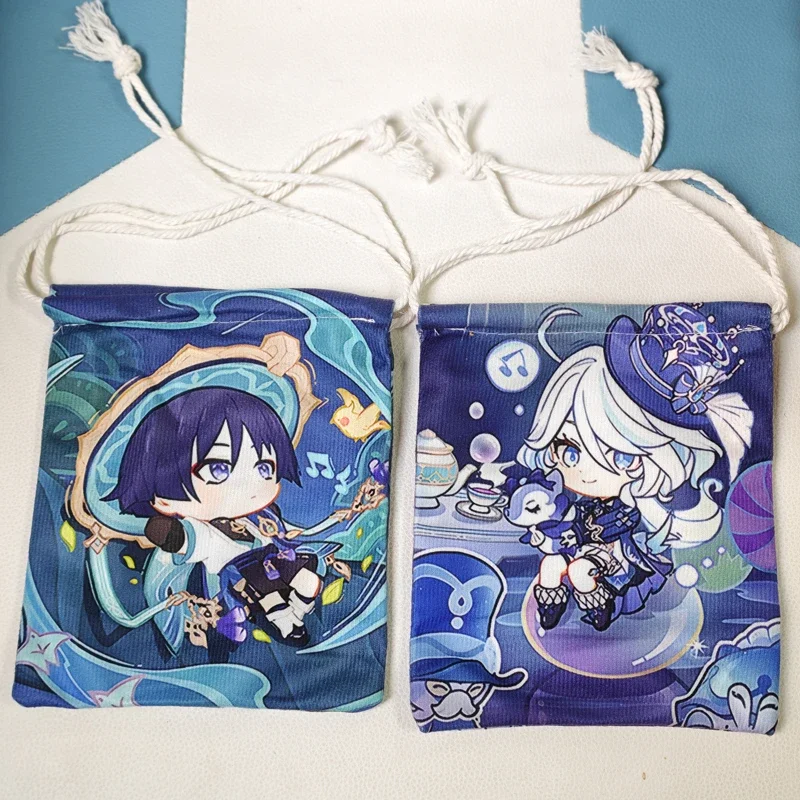 Wanderer Kabukimono Furina de Fontaine Cotton Drawstring Bags for Wedding Gift Small Plain Pouches Home Dustproof Storage Sack
