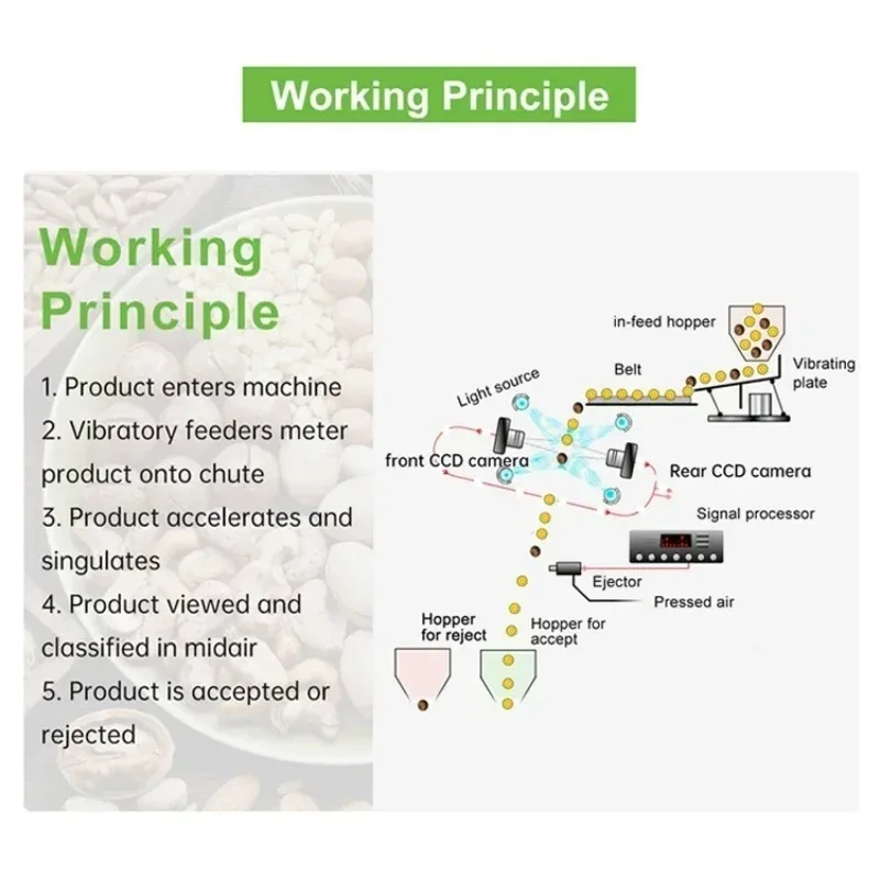 آلة فرز ألوان بذور الشيا فارز ألوان البذور