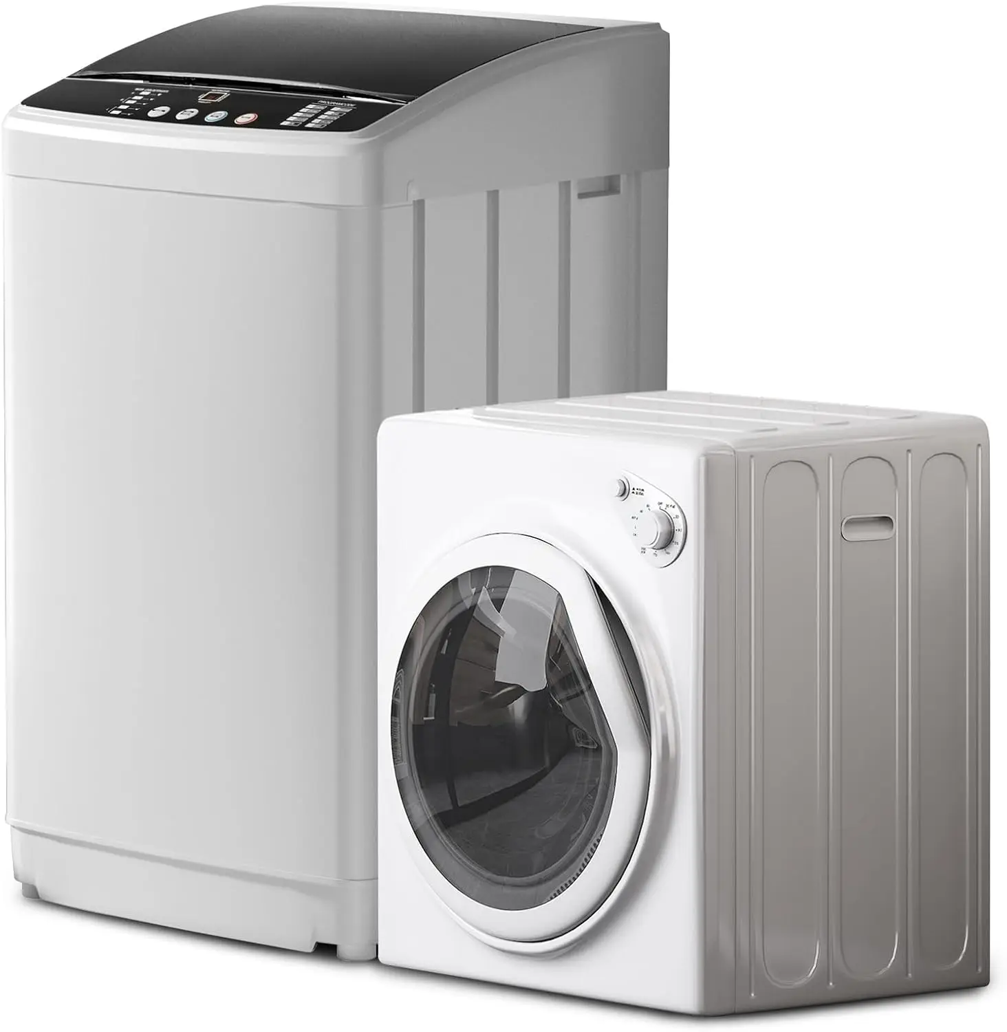 Compact Washer and Dryer Set,19LBS Portable Full-Automatic Washing Machine with Drain Pump & 13LBS Compact Dryer