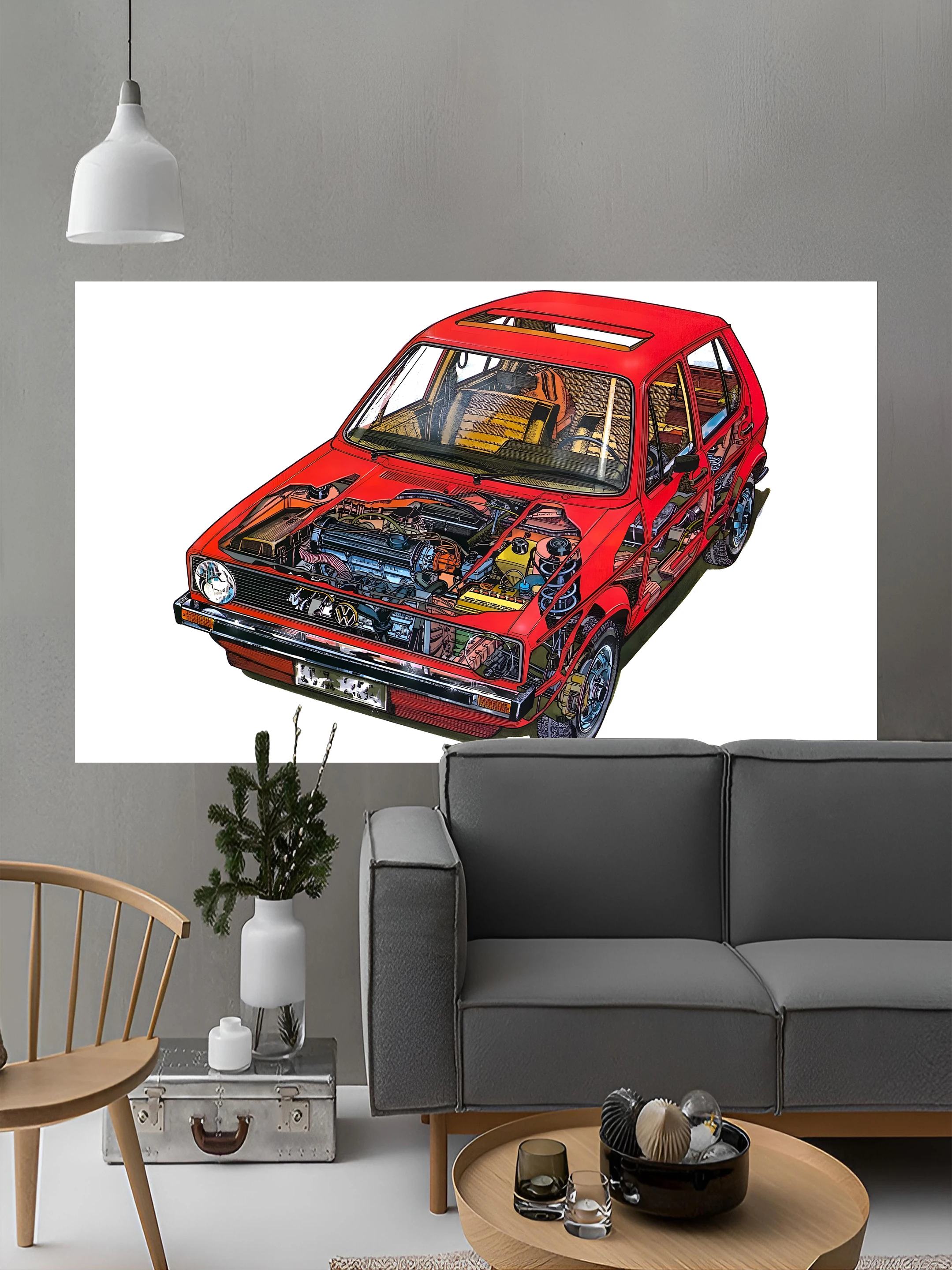 FLAGDOM 90X150CM 3X5Ft V Car Technical Cutaway Flag Polyester Printing Golf Car Poster Banner For Decor Tapestry view 2