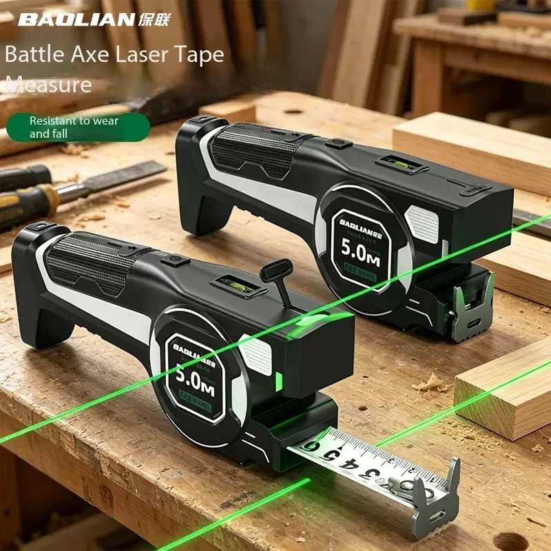 Three in one digital display laser infrared rangefinder with high precision 5m steel tape measure for distance measurement