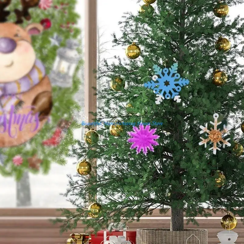 E56A جذابة عيد الميلاد ندفة الثلج المفاتيح قالب كريستال الايبوكسي قلادة قالب من السيليكون