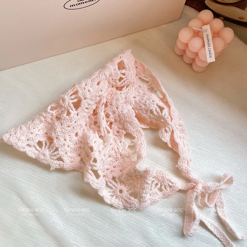 

Scarf Knitted Headband | French Triangle Hair Wrap | Cute Women Headscarf | High-End Fashion Head Accessory