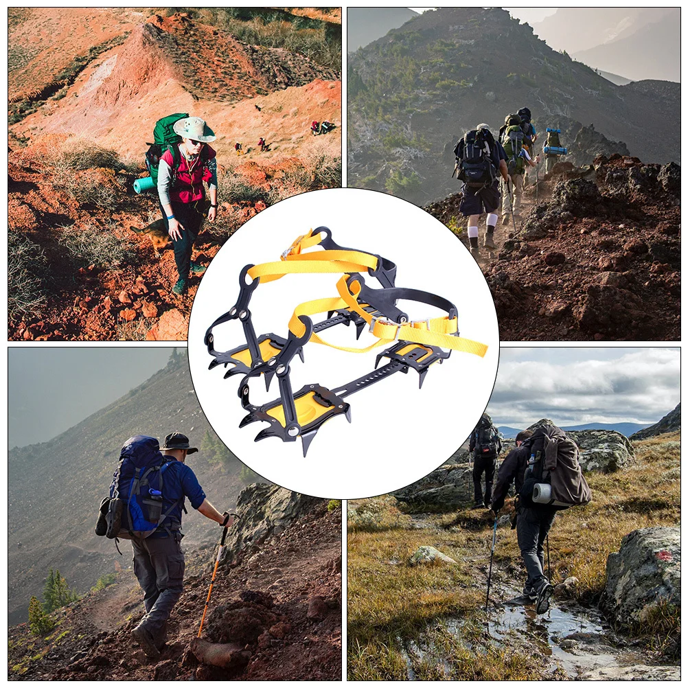 

1Pair Ice Cleats Traction Anti-Skid Snow Grips Manganese Steel Crampons for Hiking Boots Walking Outdoor Ice Cleats Traction