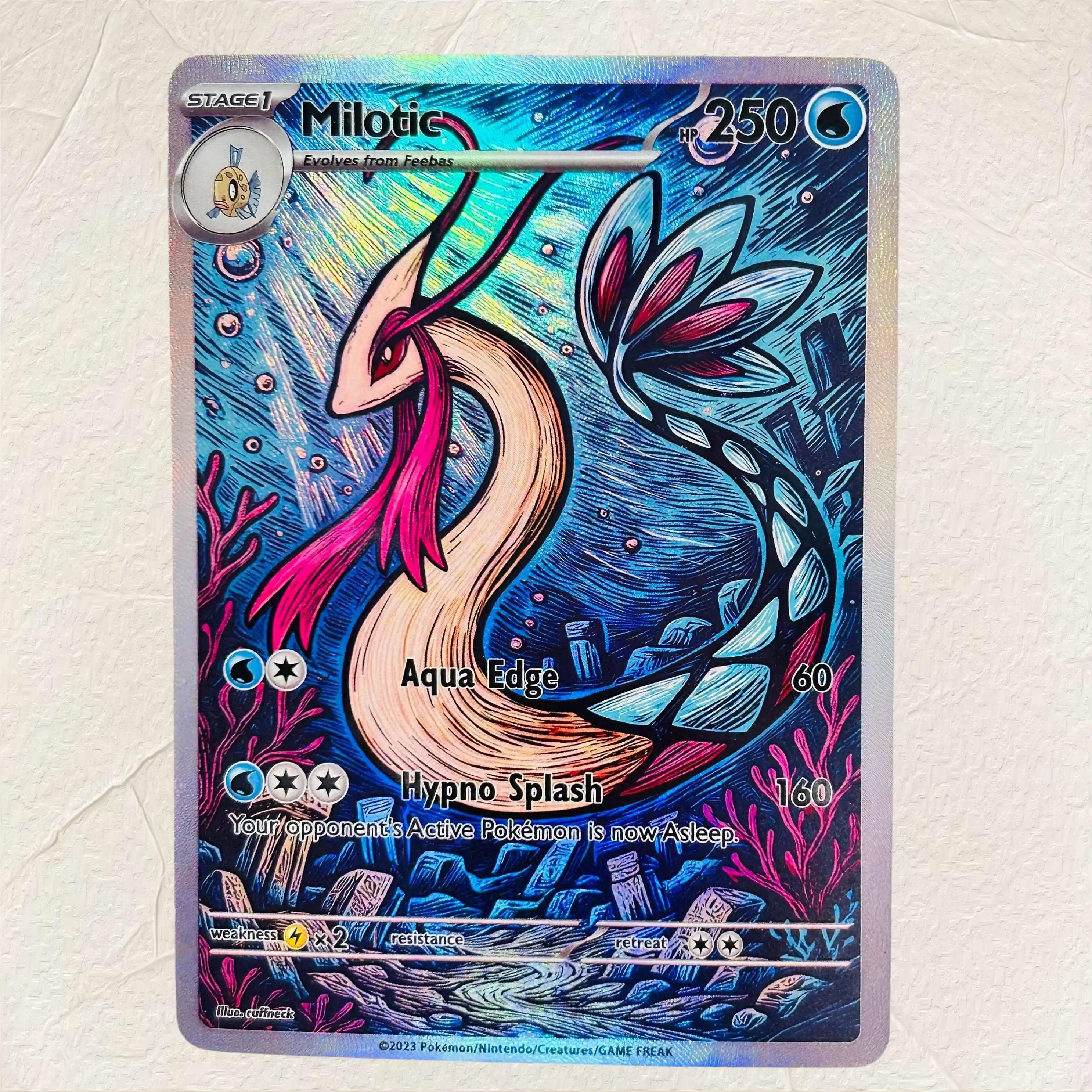 DIY Milotic Foil Texture Cards English Version Collectible Grade Premium Anime Collection Cards