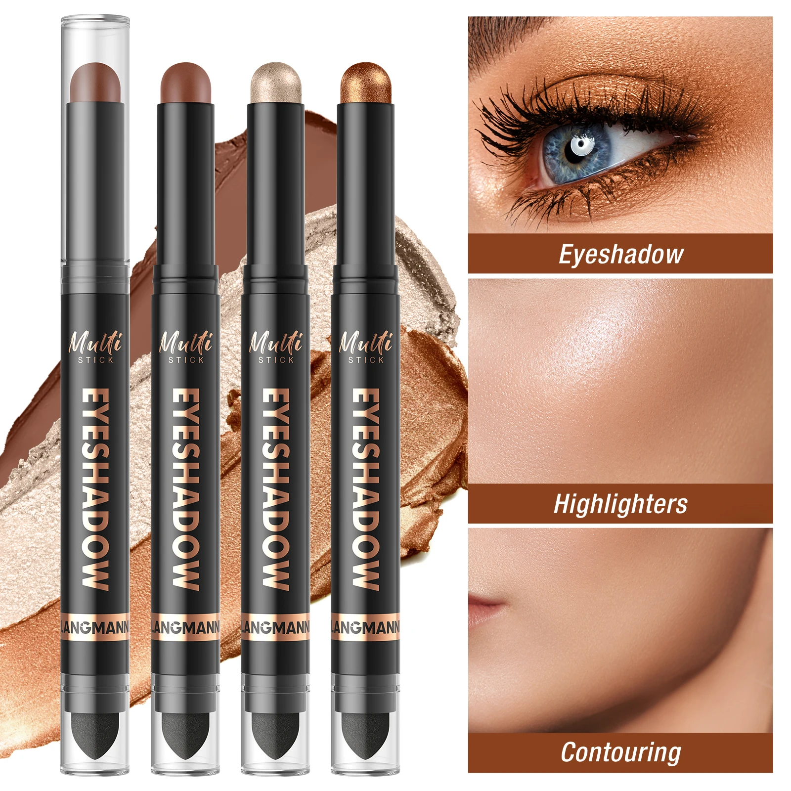 Kredka do powiek, wodoodporny, perłowy, brokatowy cień do powiek w pisaku, długotrwałe narzędzie do makijażu oczu