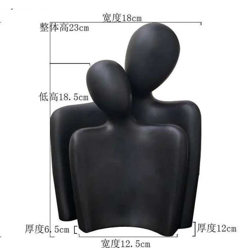 Imagem -06 - Minimalista Estátua Cerâmica Abstrata Ornamentos Casal Artesanato Estátua Sala de Estar Acessórios de Decoração Home Moderno