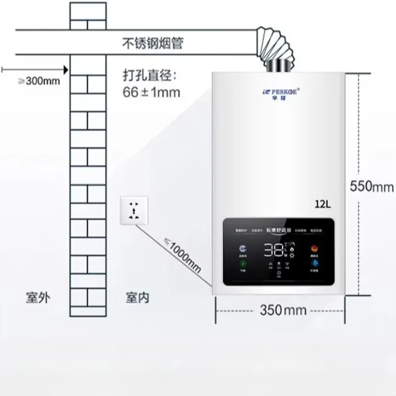 Gas Water Heater Natural Gas Household Electric Constant Temperature Forced Exhaust Balanced Instant Heater