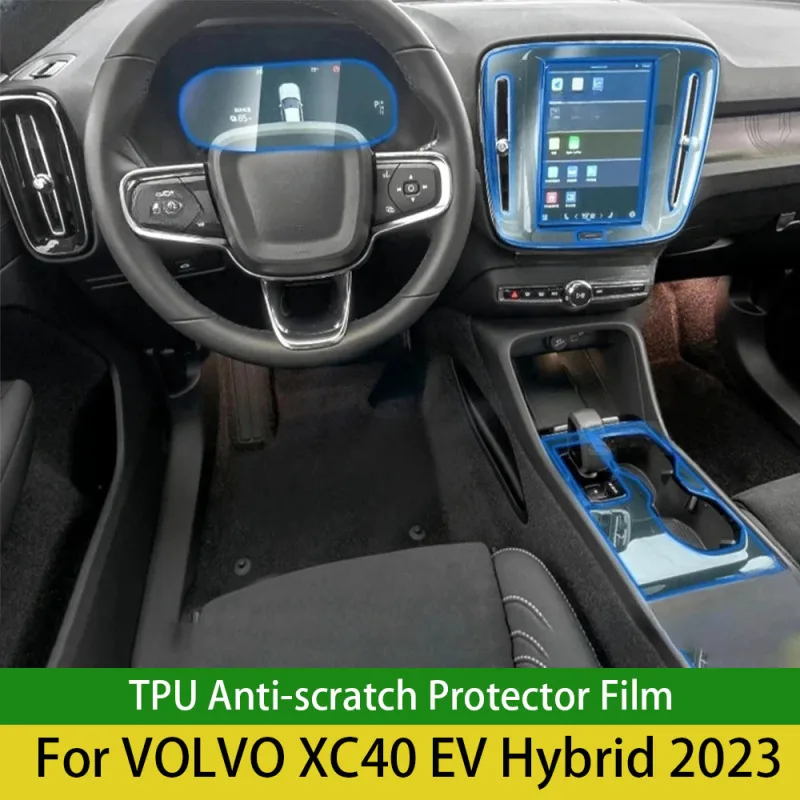 For VOLVO XC40 EV Hybrid 2023 Car Door Center Pillar Center Console Media Dashboard Navigation TPU Anti-scratch Protector Film