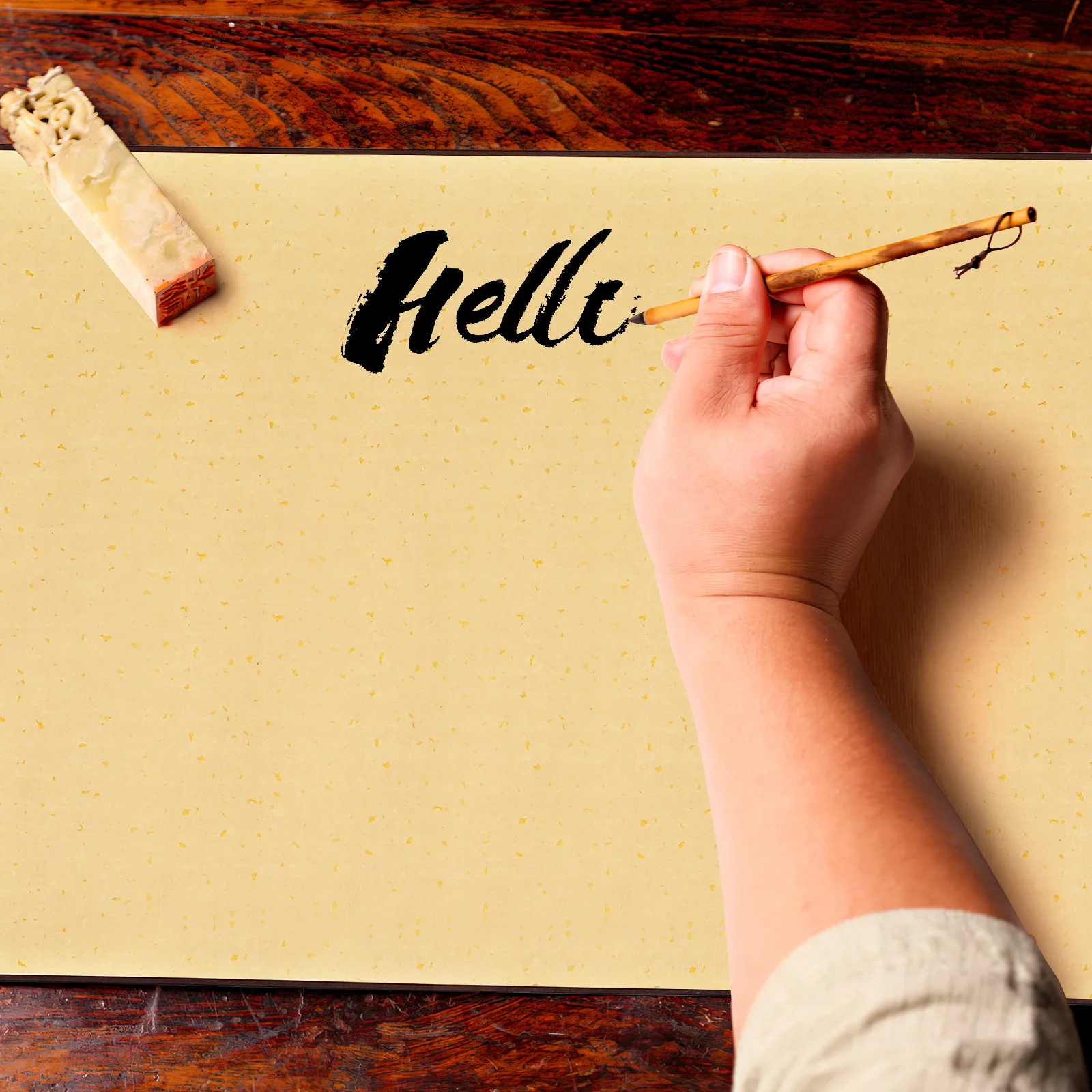 

Professional Blank Calligraphy Paper 1 Sheet Vintage Style Painting Scroll for Home Office Decor DIY Writing Artwork Practice