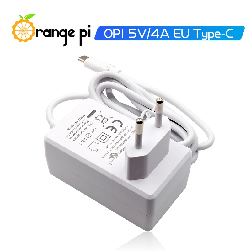 Блок питания Orange Pi 5V4A EU/US Type-C для OPi (5/5B/ Plus/4 LTS/800)