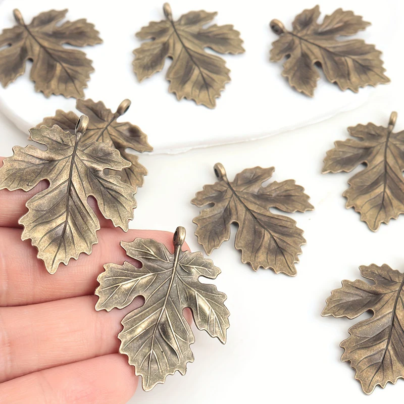 

40pcs/lot Jewelry Accessory Retro Alloy Leaf Shaped DIY Charms Pendants