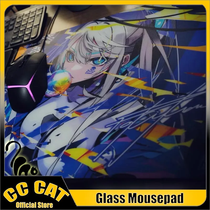 

amicis X Reflection Glass Mousepad Duplicate Edition Mouse Pad Smooth Gaming Mousepad 490x420mm PC Gamer Accessory Valorant
