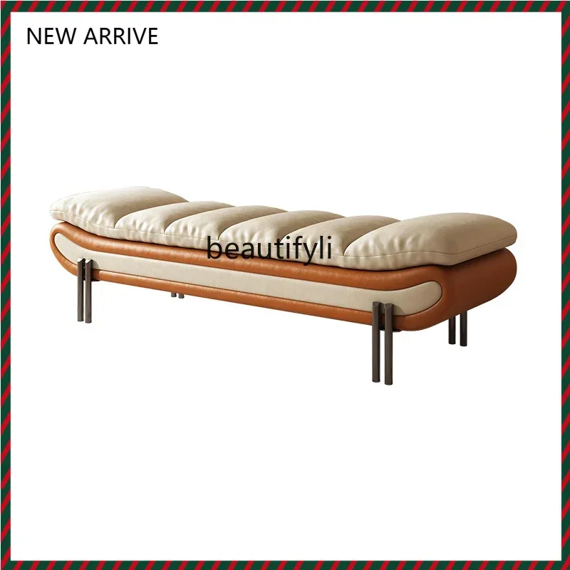 

KK32 Italian down Modern Bed Stool Light Luxury Tailstock Bed Bedroom Small Sofa Minimalist Long Shoe Changing Stool furniture