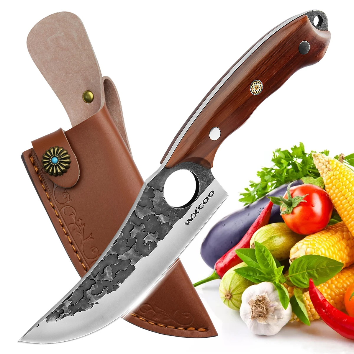 Stainless Steel Cleaver Boning Knife Forged Kitchen Chef Knife Meat Fish Fruit Knives Professional Butcher Knife with Cover