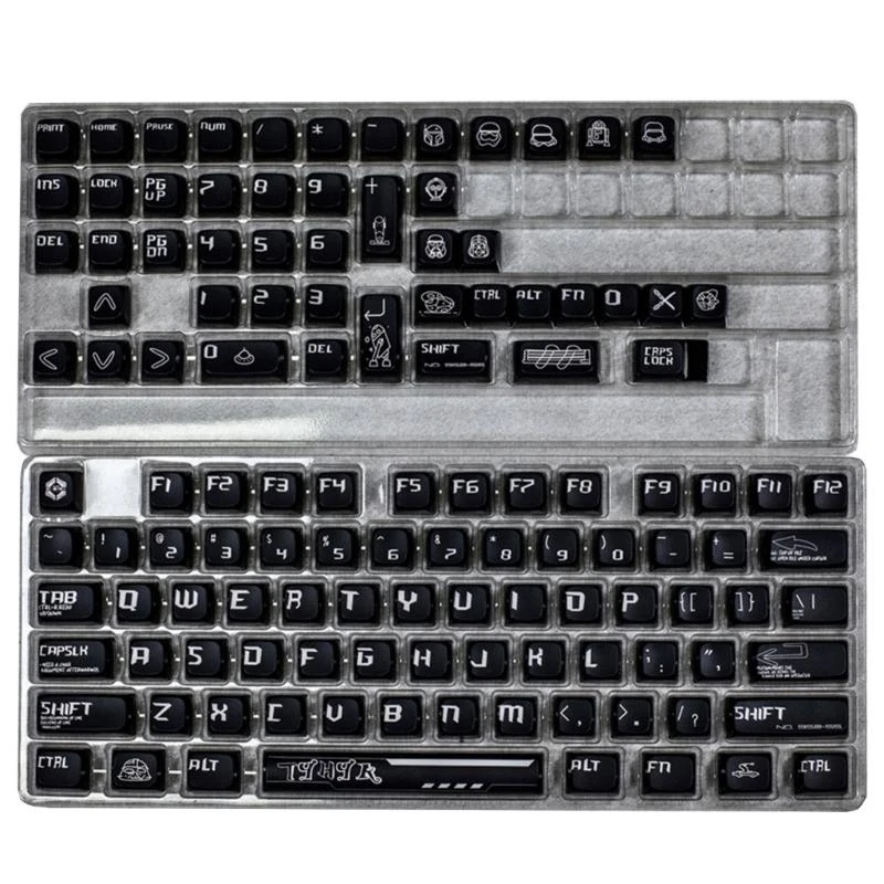 Teclas Caballero Negro MDA 122 teclas, juego teclas teclado mecánico sublimado por calor para decoración teclado