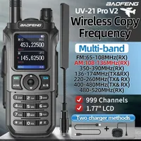 BAOFENG UV 21 Pro Wireless Copy Frequency Walkie Talkie 16 KM AM Long Range Waterproof Multi-Band Type-C Charger Ham Radio UV 5R