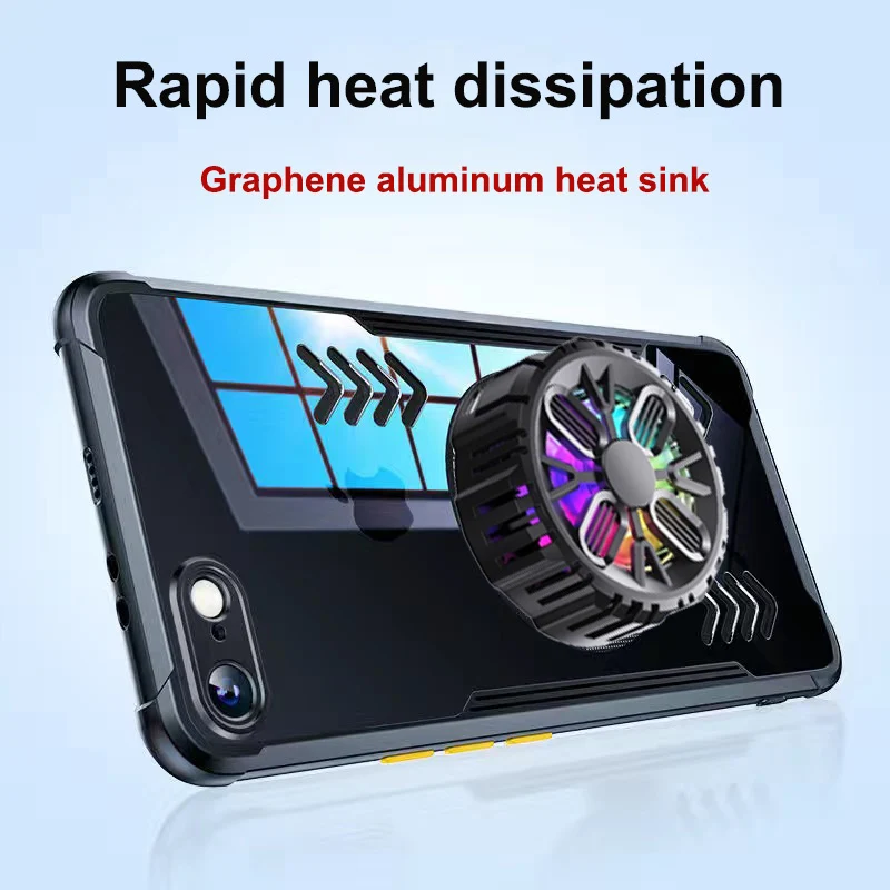 

For iPhone 8 Plus Case iPhone8 7 Plus Airbag Shockproof Cover For iPhone SE 2 3 Aluminum Alloy Heat Dissipation Graphene Cases