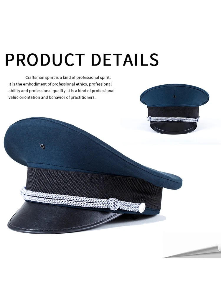 New Style Security Guard Large Brim Hat Foldable Wide Rim Performance Cap Spring Summer Autumn Winter Universal Blue Security...