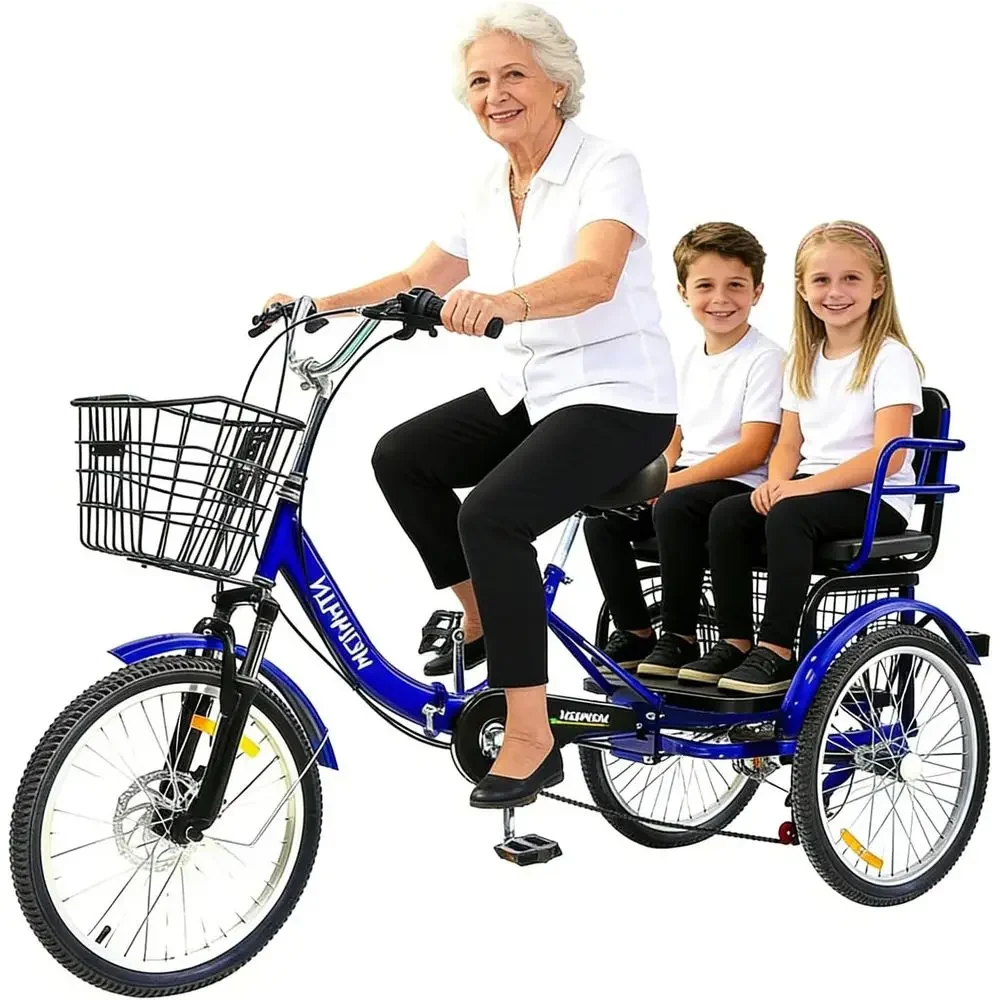 

Adult Trike with Comfortable Seat, Large Rear Basket, 7-Speed, 440lbs Capacity