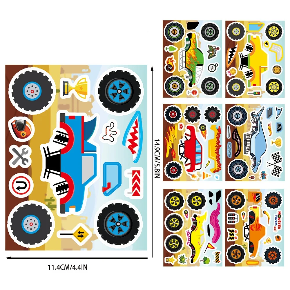 8/16/24PCS Make a Face Cartoon Cool Bigfoot Monster Car DIY Stationery Diary Water Cup Guitar Decorative Stickers