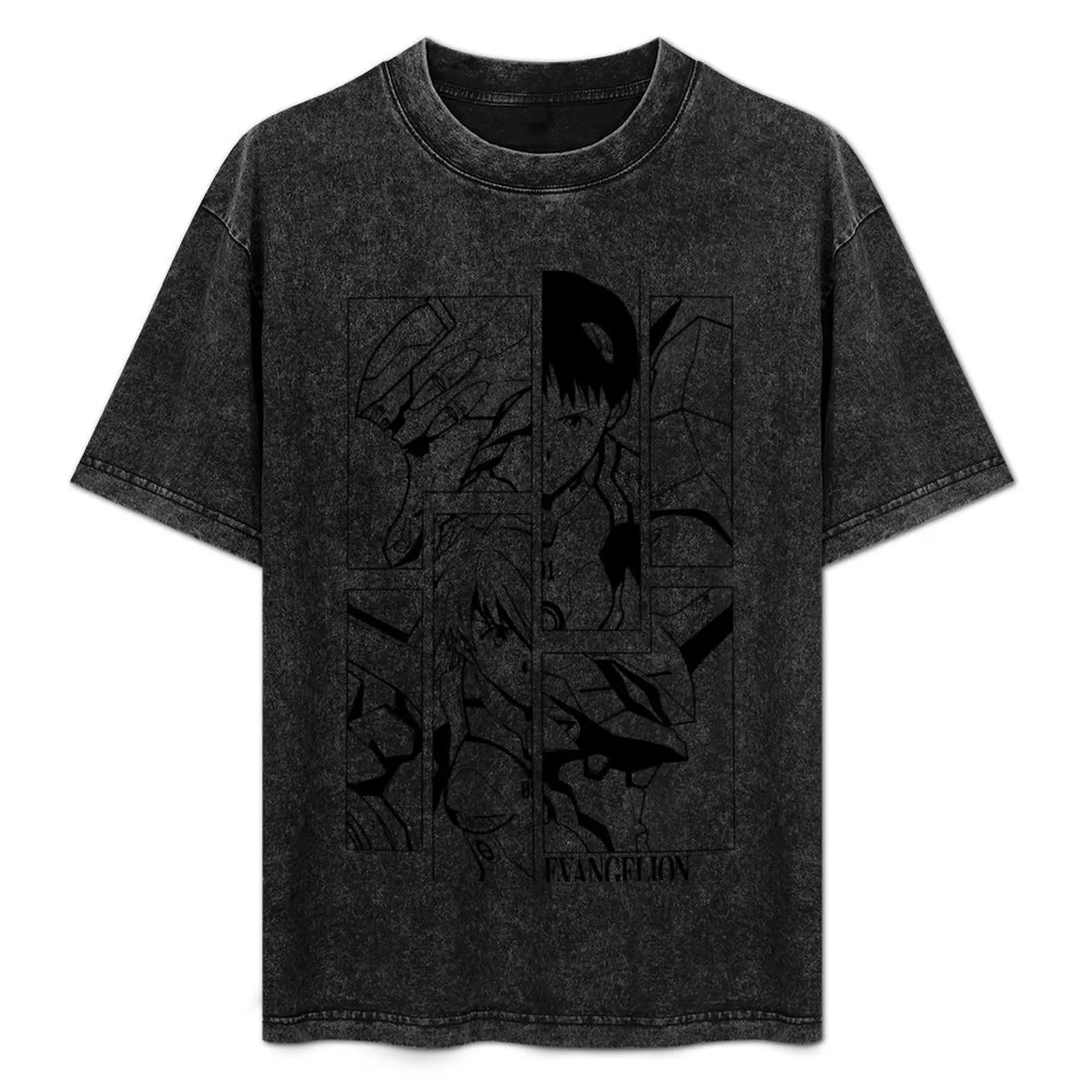 

Shinji Ikari and Asuka Langley - Eva 02 and Eva 01 (NO BACKGROUND 01) T-Shirt football t shirt Short sleeve tee clothes for men