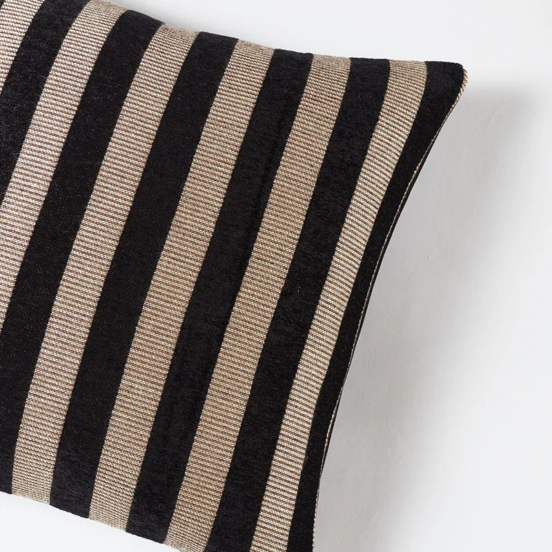 

Роскошный текстурированный чехол для подушки на спинку дивана в стиле ретро с полосками, декоративный чехол для подушки у кровати в гостиничном стиле.