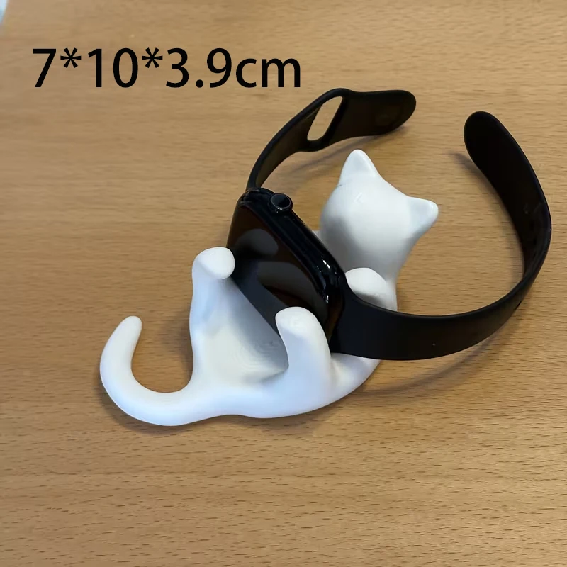Cute Supine Cat 3D Printing Storage Tray Desktop Small Object Organizer Dish for Paper Clips Earring Key Decorative Ornament