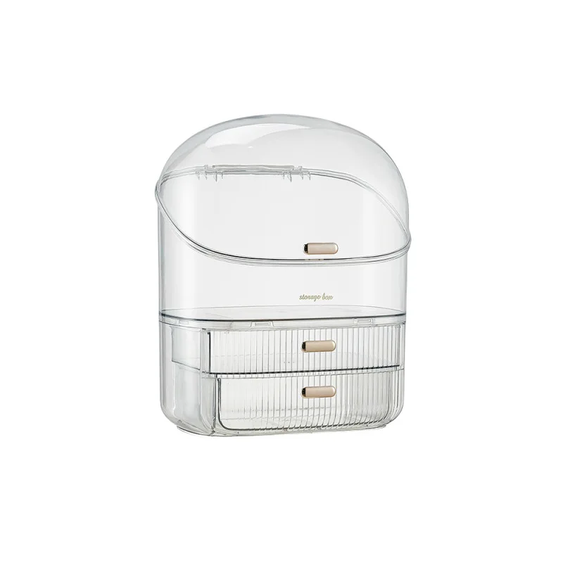 

Large capacity dustproof multi-functional cosmetics storage box desktop cosmetic stand lipstick skin care dresser organization