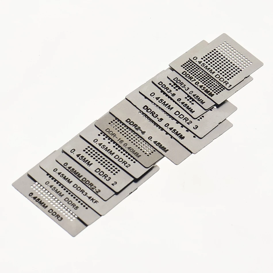 14pcs/lot full set BGA Reballing Stencil dedicate kit for DDR DDR2 DDR2-2 DDR2-3 DDR3-2 DDR3-3 DDR3-4 DDR5