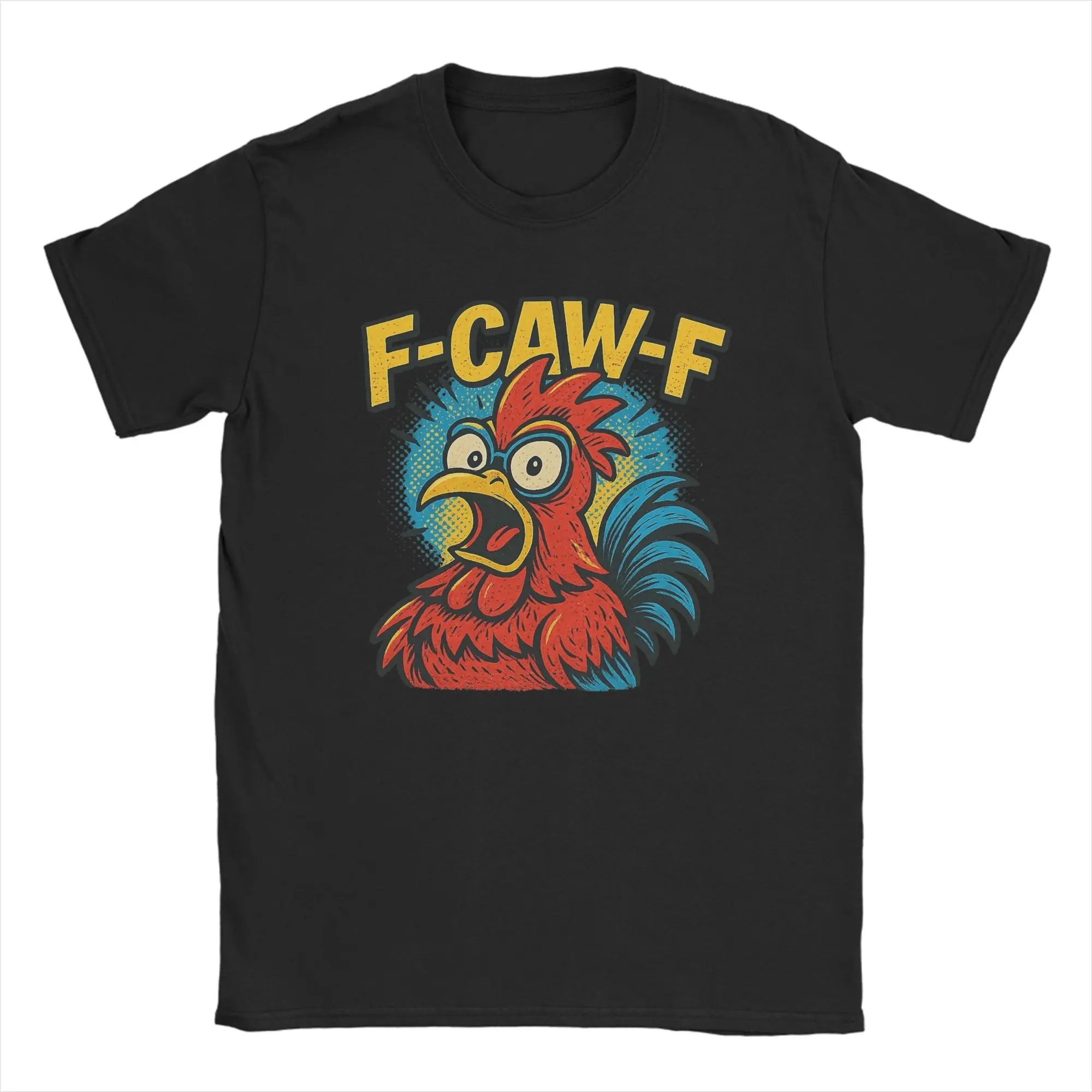 

Men F-CAW-F Funny Rooster Meme T Shirt 100 Cotton Tops Novelty Short Sleeve Crewneck Tee Shirt Party T-Shirt