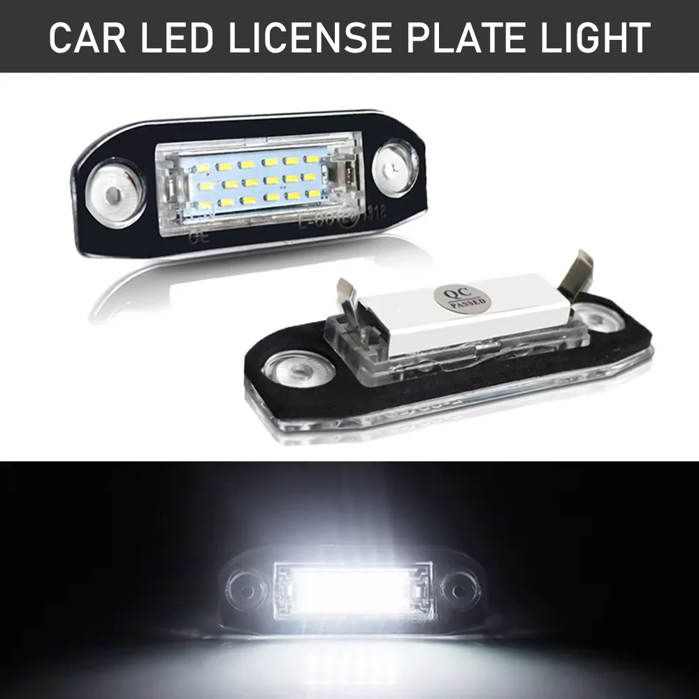 2pcs Car LED Number License Plate Light Canbus Lamp 6000k White for Volvo XC70 XC60 XC90 S60 II V70 S80 C30 C70 V60 V50 S40 Auto