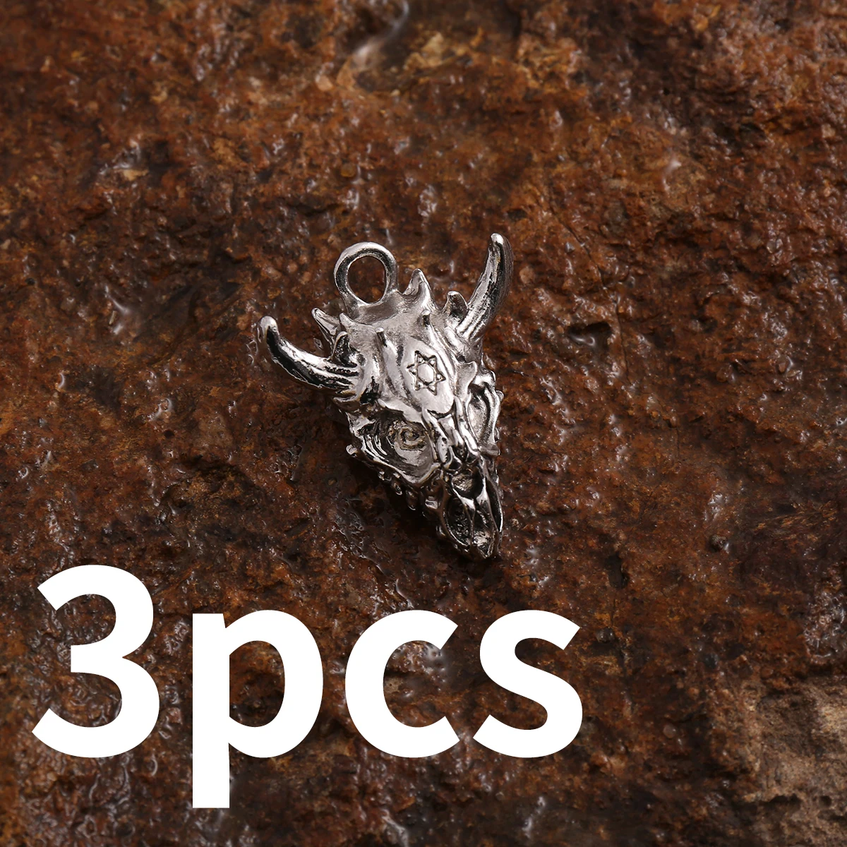3-Piece Set of Unique Handmade Accessories, Three-Dimensional Carved Dragon Head Pendant Accessories, Suitable for DIY Bracelets, Necklaces, Earrings, and Pendants, Basic Materials for Niche DIY Jewelry