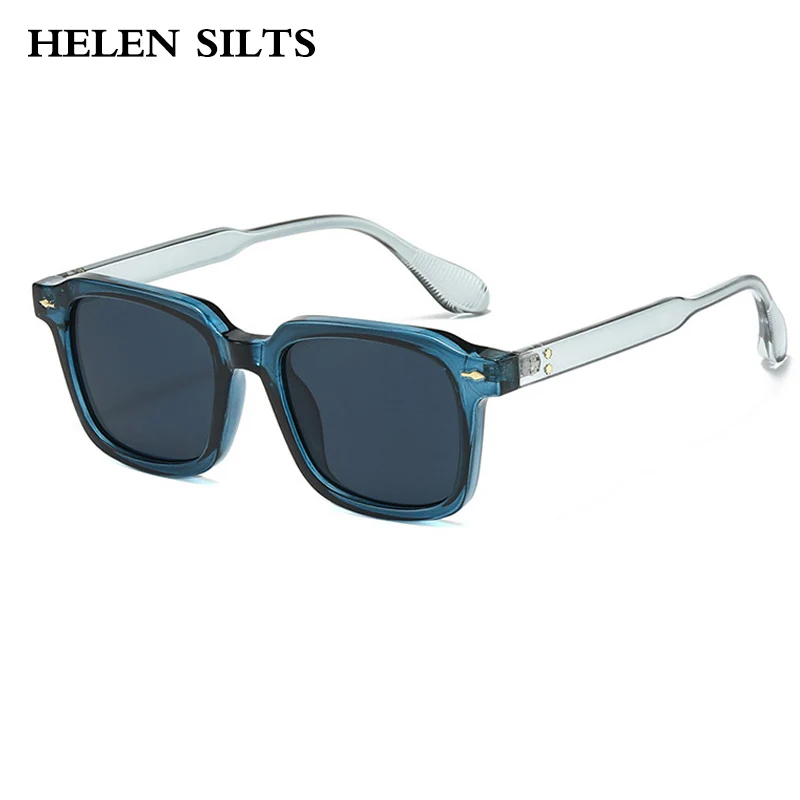 

Retro Square Rivets Sunglasses UV400 Fashion Yellow/Blue Gradient Shades Unisex Trendy Sun Glasses